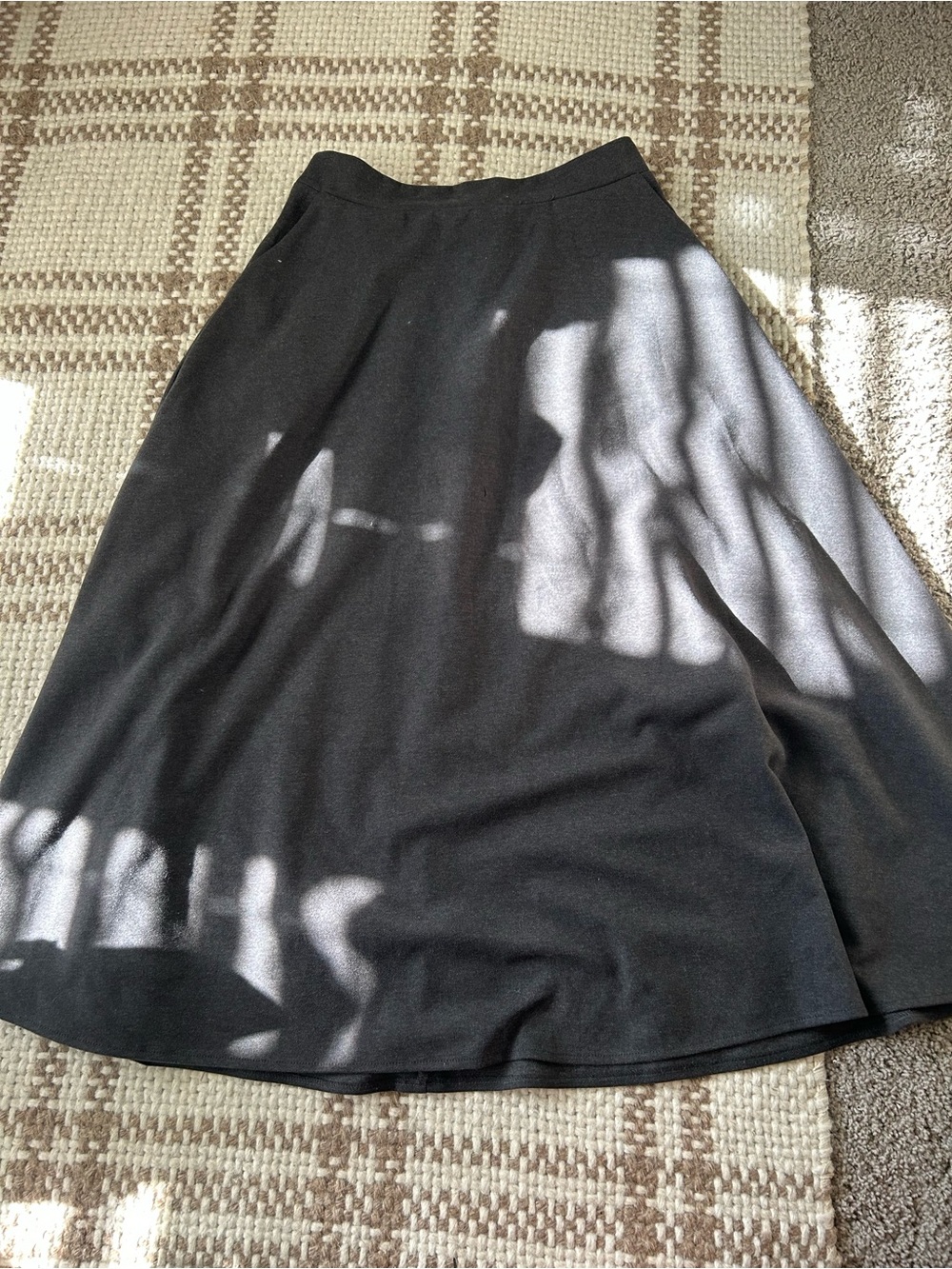Wool Blend Classic Black A-Line Vintage Inspired Women's Skirt